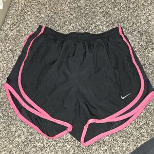 Nike Women’s Black Athletic Shorts with Pink Piping